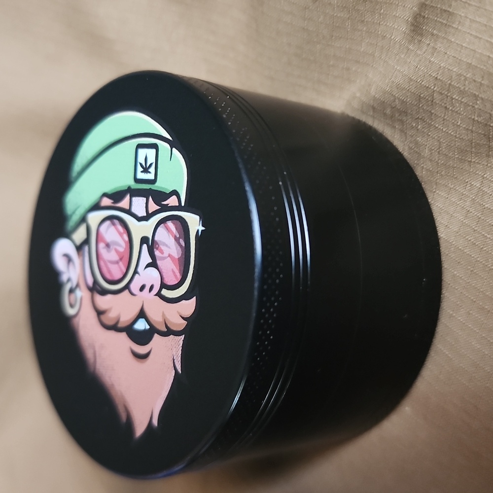 Black Herb and Spice Grinder with Leprechaun Design